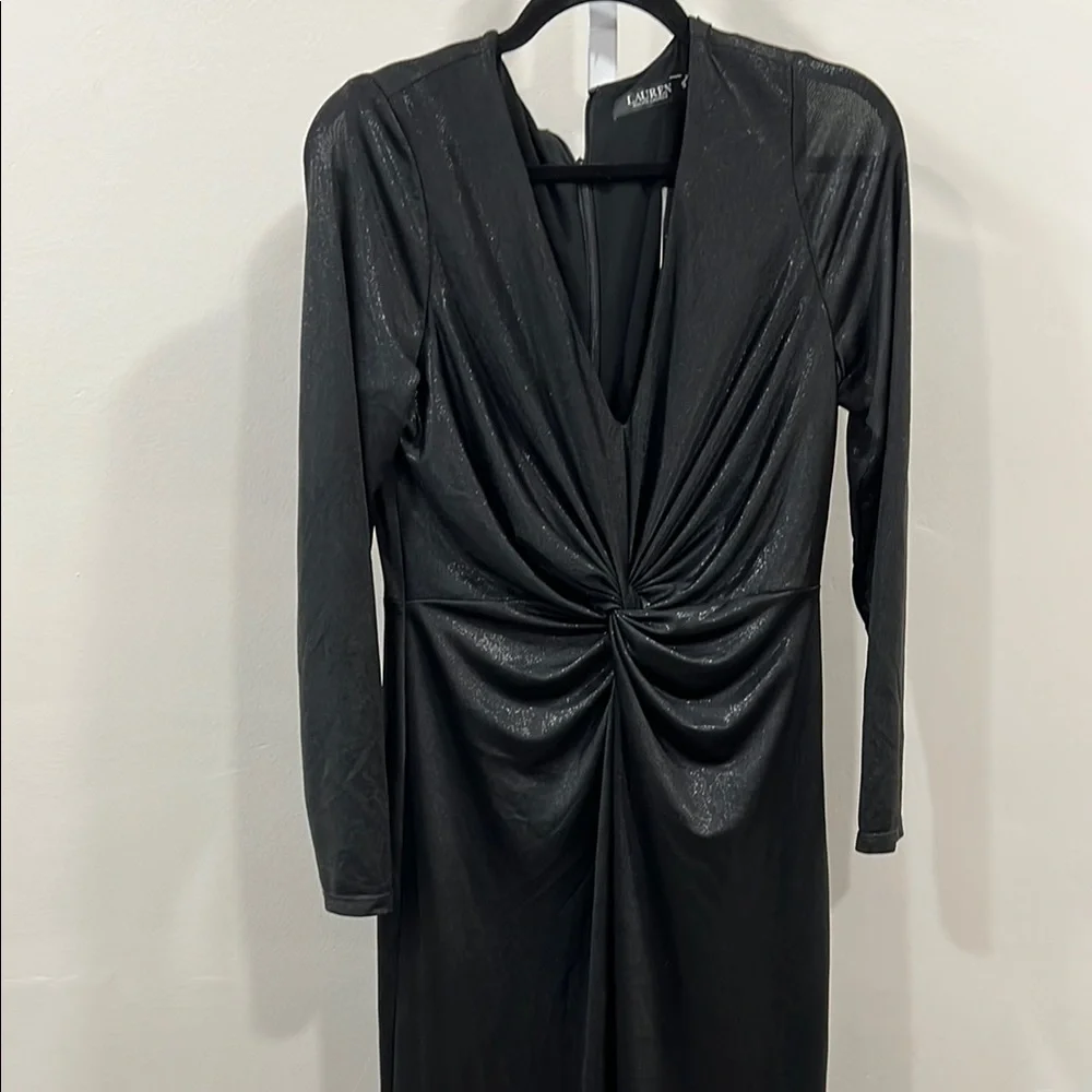 Lauren Ralph Lauren Women's Twist-Front Foil Print Jersey Gown - Picture 4 of 10